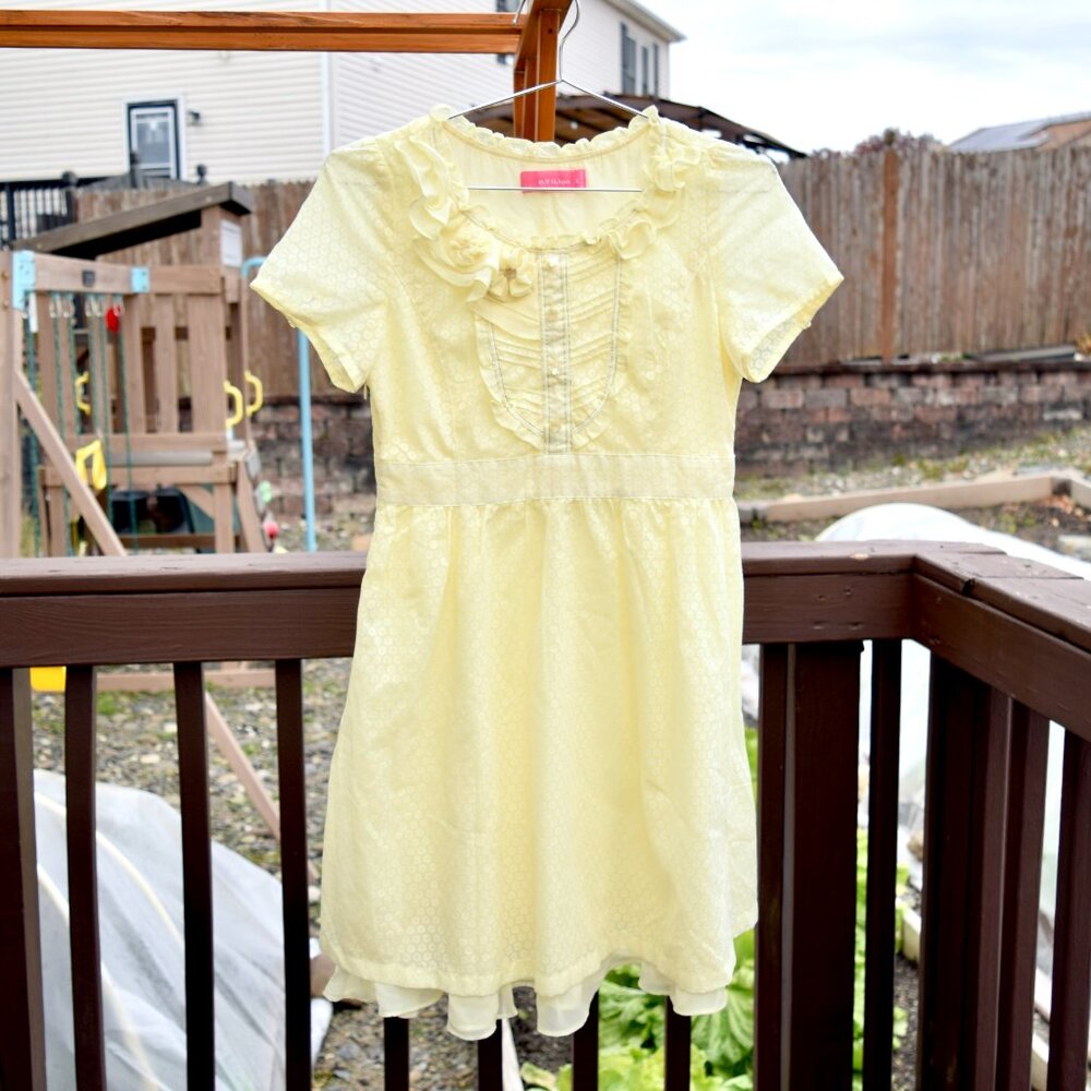 Yellow Flora Princess Babydoll Dress - a. YiLian 阿依莲 Lolita Style